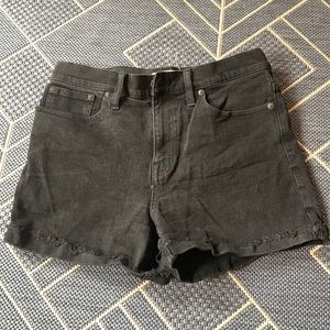 Madewell Black Denim Highrise Cutoff Shorts
